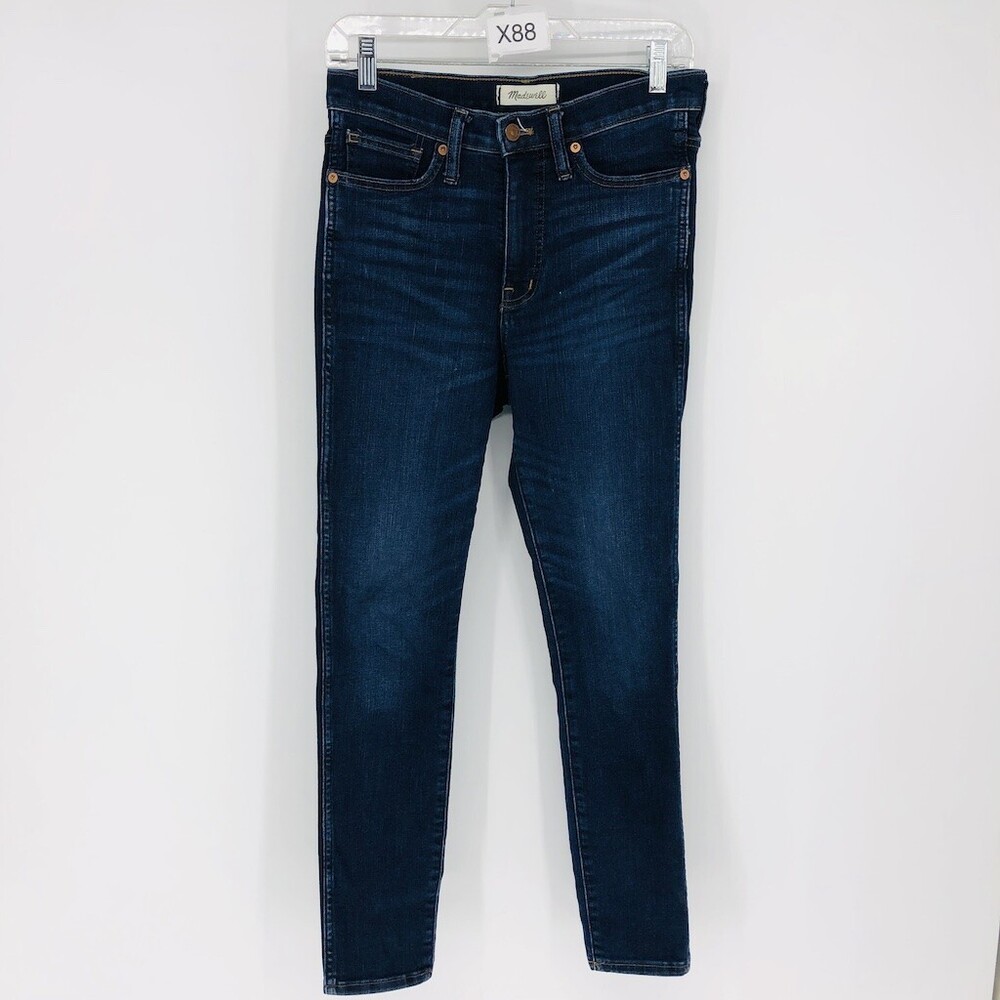 Madewell Women's 10" High-Rise Skinny Jeans in Hayes Wash Size 27 Dark Wash